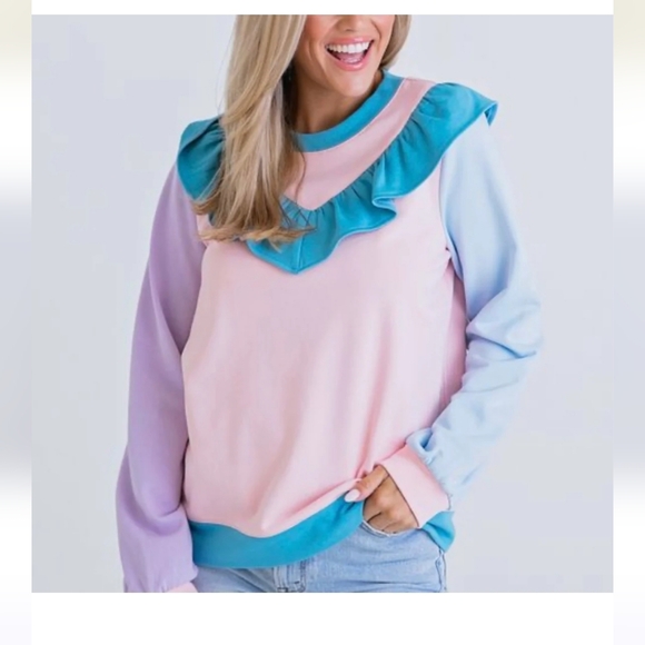 Karlie Tops - Karlie ruffle sweatshirt
